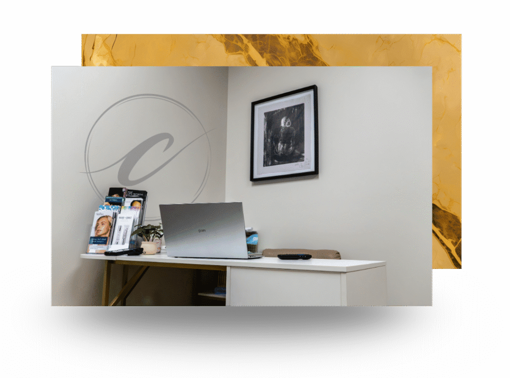 Client receiving personalized aesthetic consultation at Cloud Nine Aesthetics in Jacksonville IL.